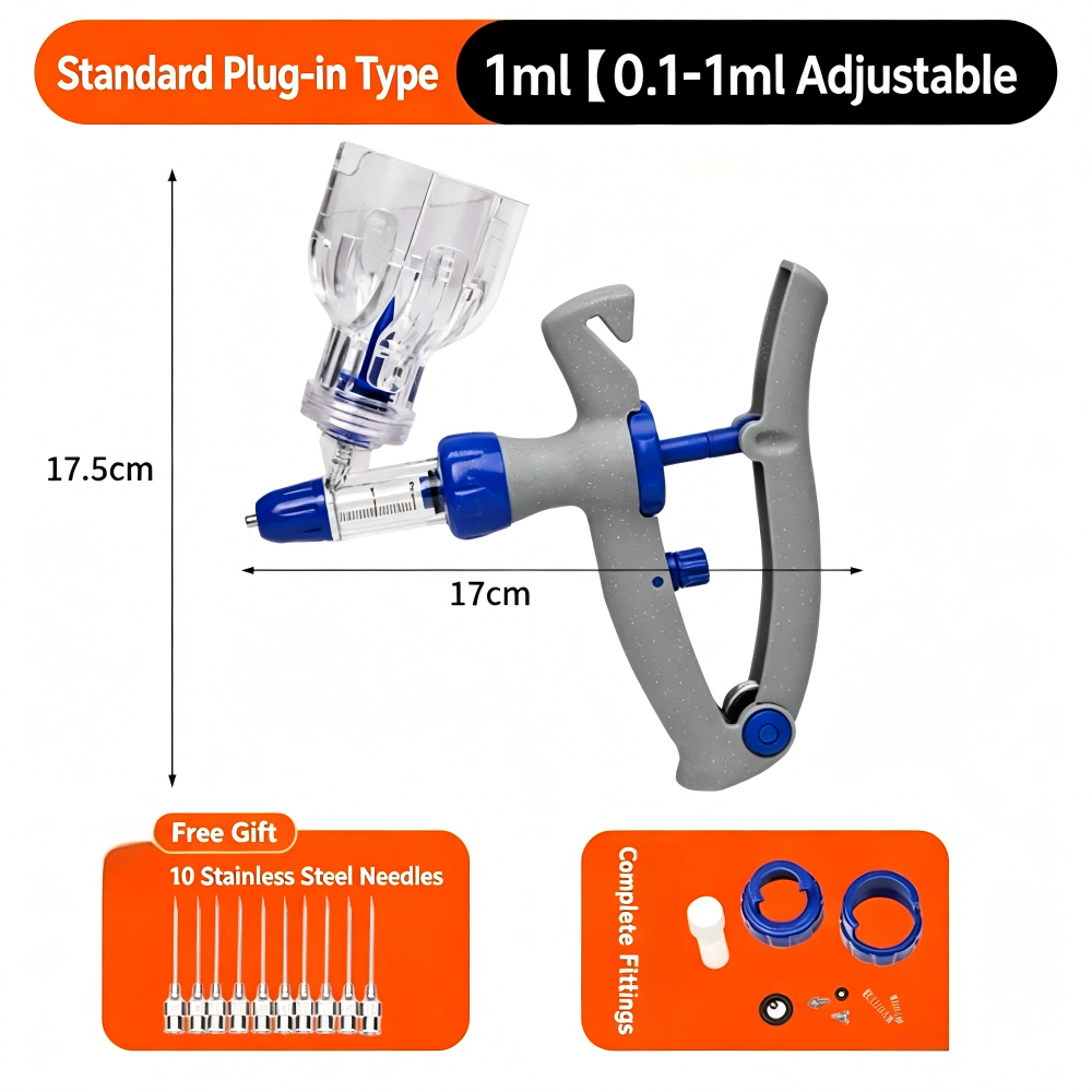 1-5ml Bottle Mount Continuous Poultry Vaccine Veterinary Injector Syringe