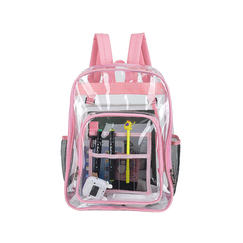Transparenter Rucksack Transparent PVC Arbeit Schultasche Groß Robust Reise Büchertasche - Bild 21 von 21