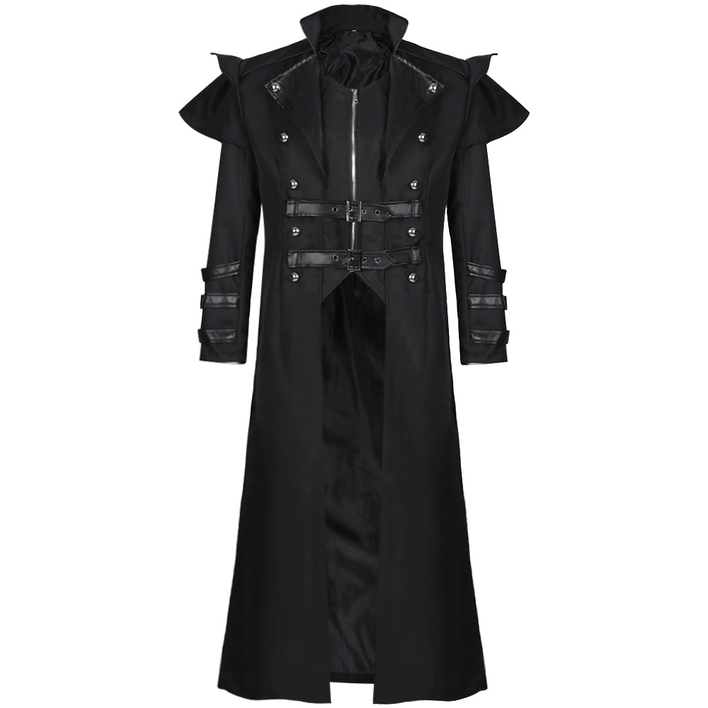 Men's Medieval Victorian Court Banquet Style Frock Coat Cape Cloak Costume - Picture 19 of 23