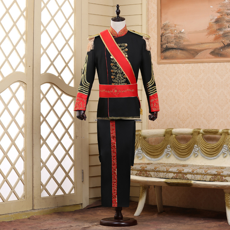 Männer Cosplay Palast Militär Uniformen Mittelalter König Prinz Kostüm Anzüge Set - Bild 12 von 13