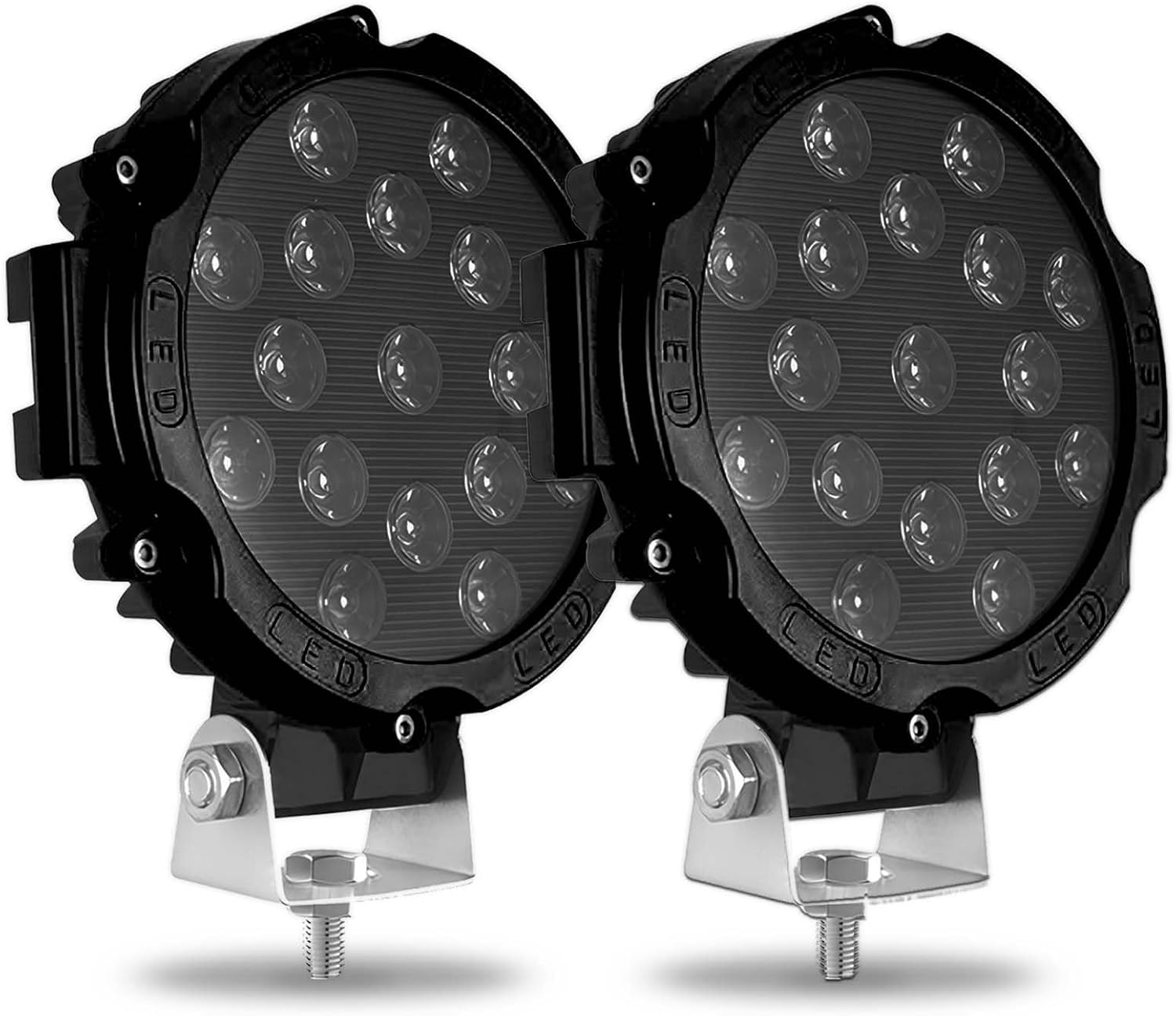 7inch LED Work Light Bar Round Pods Driving Fog Flood Lamp Truck Offroad SUV US