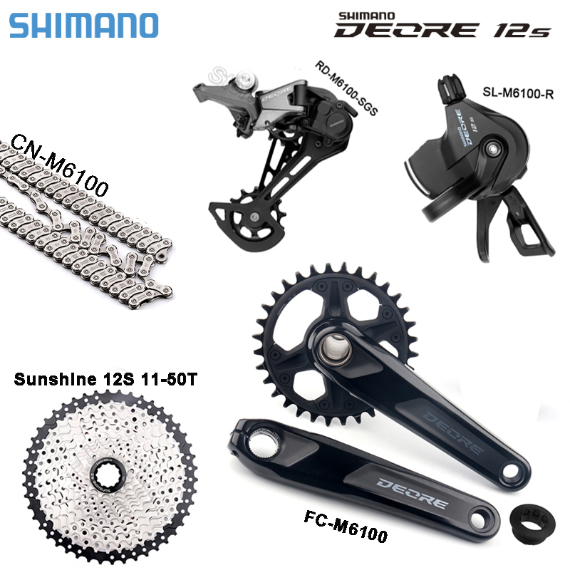 Shimano Deore M6100 12 Speed Drivetrain Groupset 12S MTB HG Cassette Groupset - Picture 10 of 11