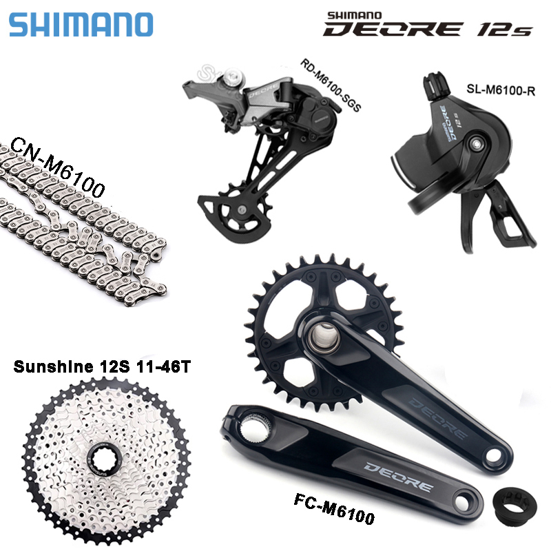 Shimano Deore M6100 12 Speed Drivetrain Groupset 12S MTB HG Cassette Groupset - Picture 9 of 11