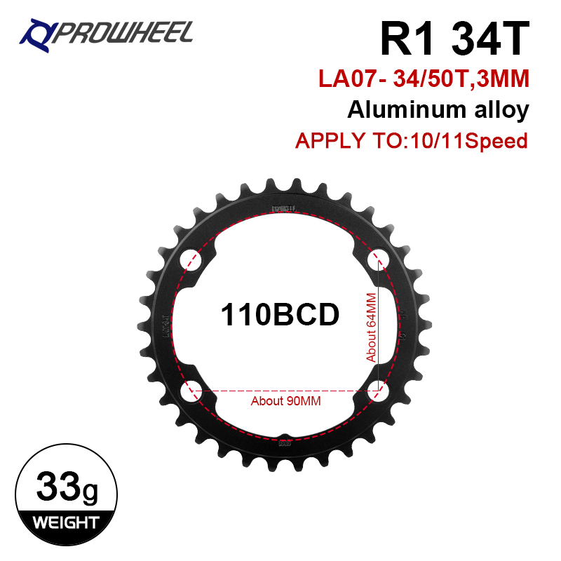 Prowheel Double Speed Bike Chainring 34T/50T 39T/53T 110BCD 130BCD Road Bicycle - Picture 13 of 30