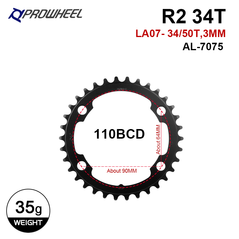 Prowheel Double Speed Bike Chainring 34T/50T 39T/53T 110BCD 130BCD Road Bicycle - Picture 14 of 30