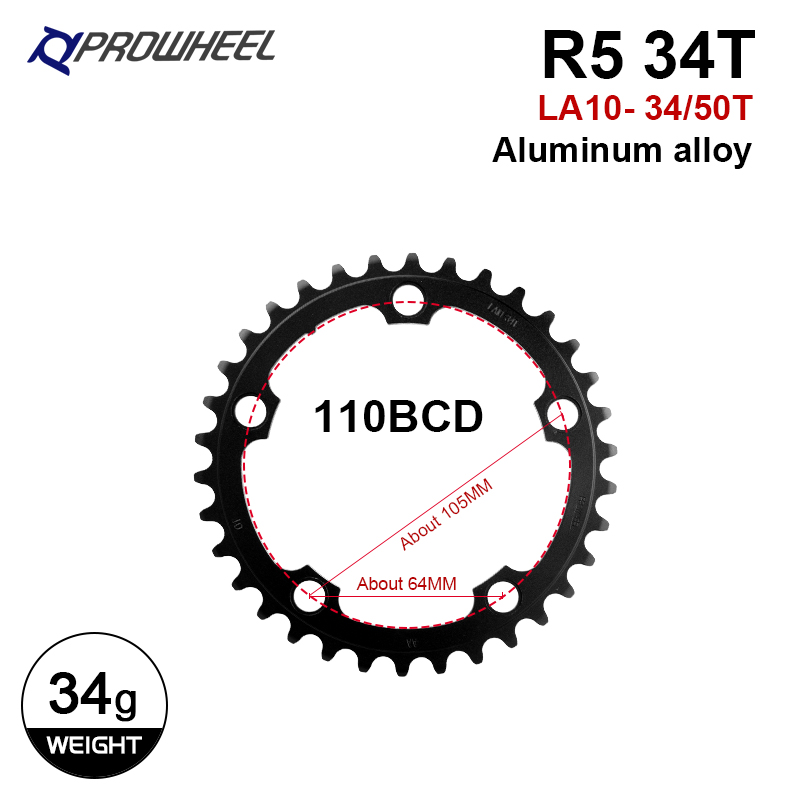 Prowheel Double Speed Bike Chainring 34T/50T 39T/53T 110BCD 130BCD Road Bicycle - Picture 17 of 30