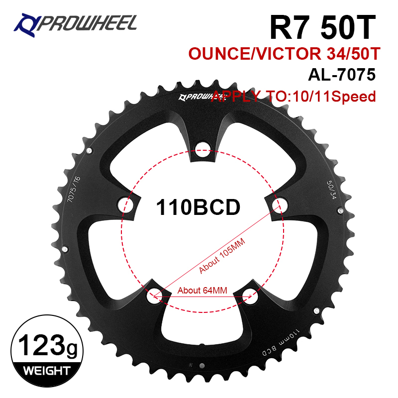 Prowheel Double Speed Bike Chainring 34T/50T 39T/53T 110BCD 130BCD Road Bicycle - Picture 19 of 30