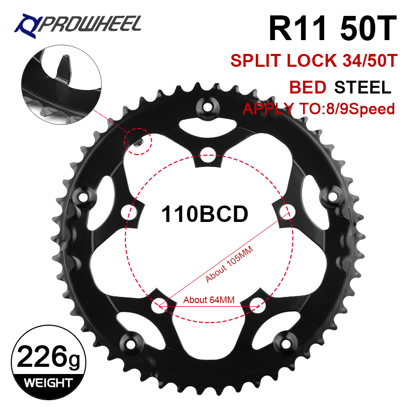 Prowheel Double Speed Bike Chainring 34T/50T 39T/53T 110BCD 130BCD Road Bicycle - Picture 23 of 30