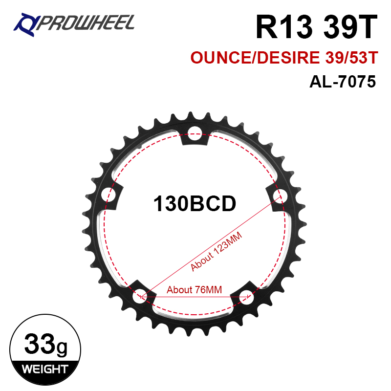 Prowheel Double Speed Bike Chainring 34T/50T 39T/53T 110BCD 130BCD Road Bicycle - Picture 25 of 30