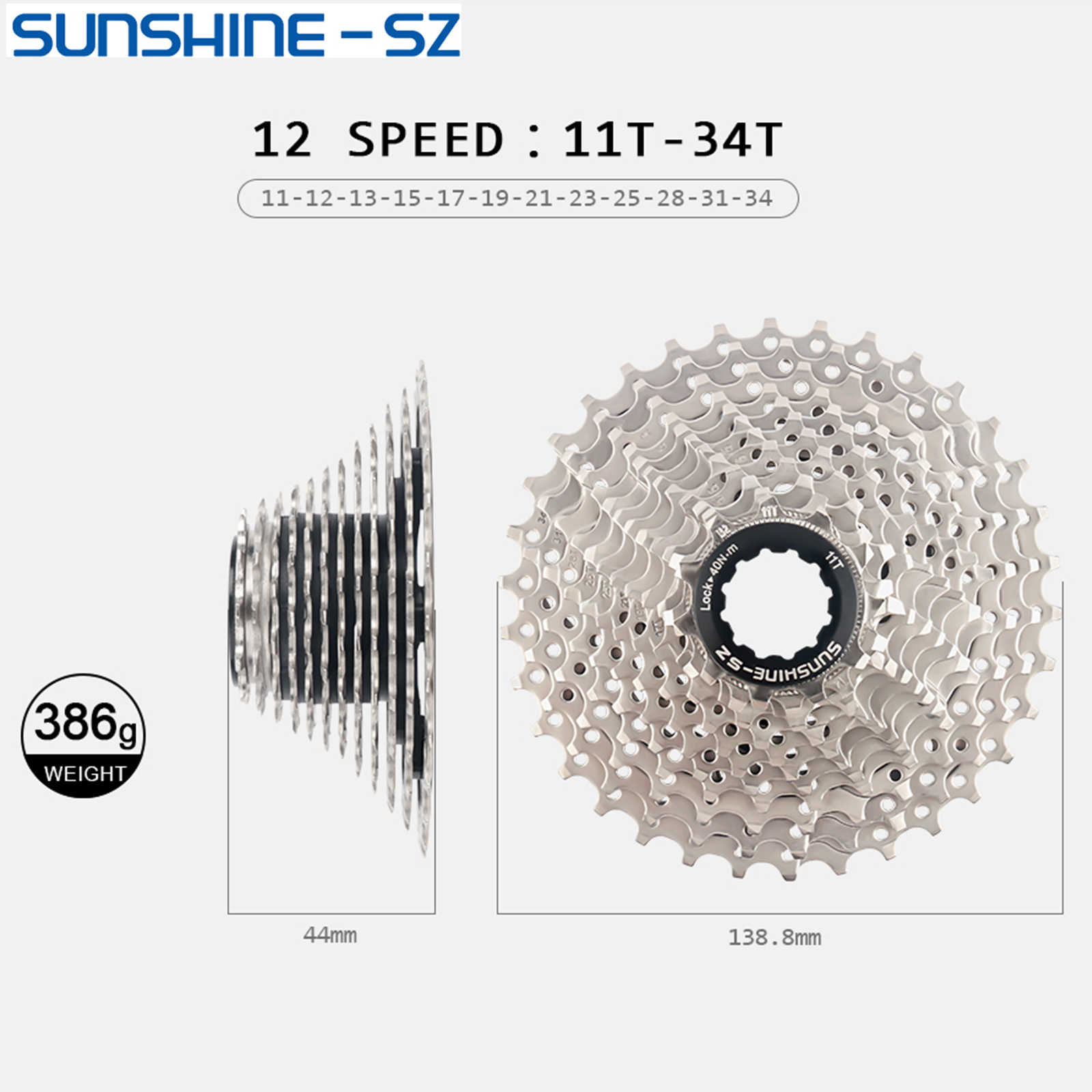 Sunshine 12 Speed Road Bike Cassette HG Bicycle Freewheel