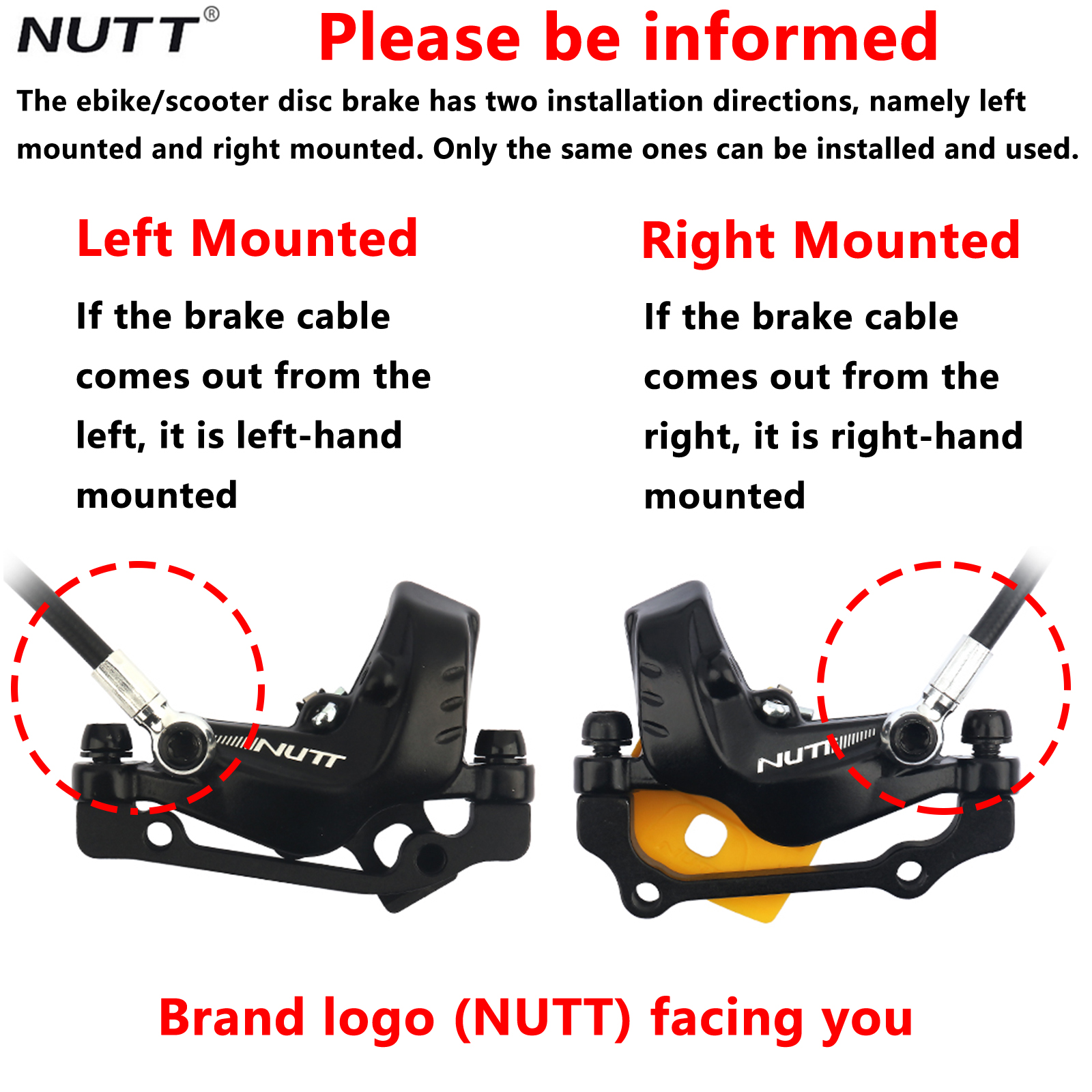 NUTT E-Bike Hydraulic Disc Brake 4-Piston Power-Off Electric Scooter Brake 2-PIN - Picture 15 of 16