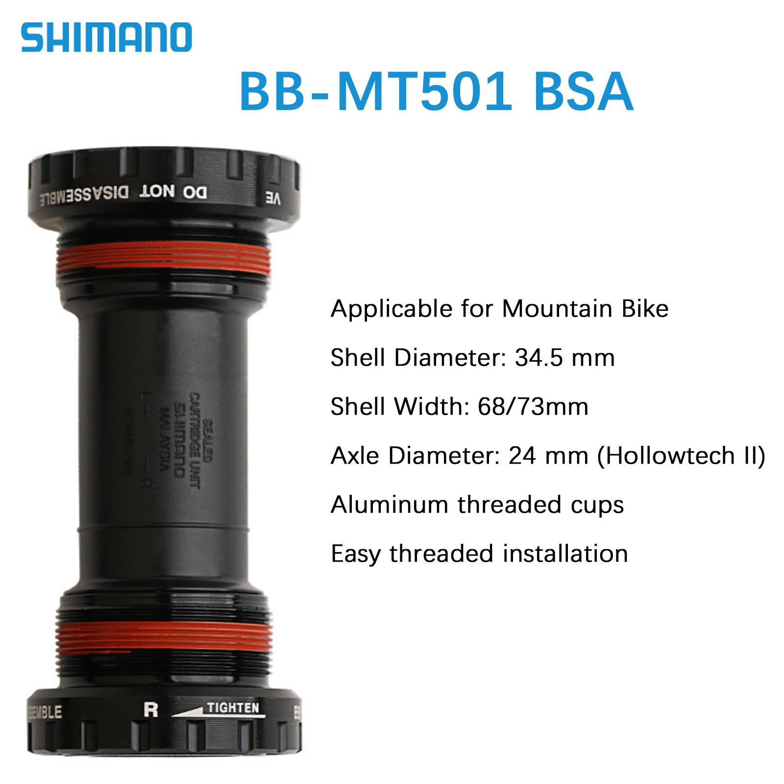 Shimano XT DEORE ULTEGRA TIAGRA Bottom Bracket HOLLOWTECH II Threaded Press Fit - Picture 16 of 34