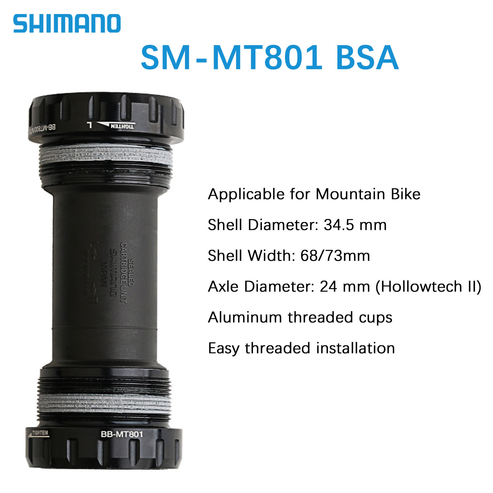 Shimano XT DEORE ULTEGRA TIAGRA Bottom Bracket HOLLOWTECH II Threaded Press Fit - Picture 19 of 34