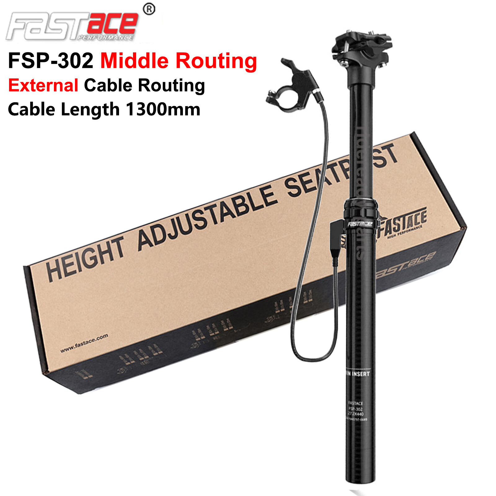 FASTace Bike Dropper Post Seatpost 27.2/30.9/31.6mm x 440 Remote External Cable - Picture 18 of 19