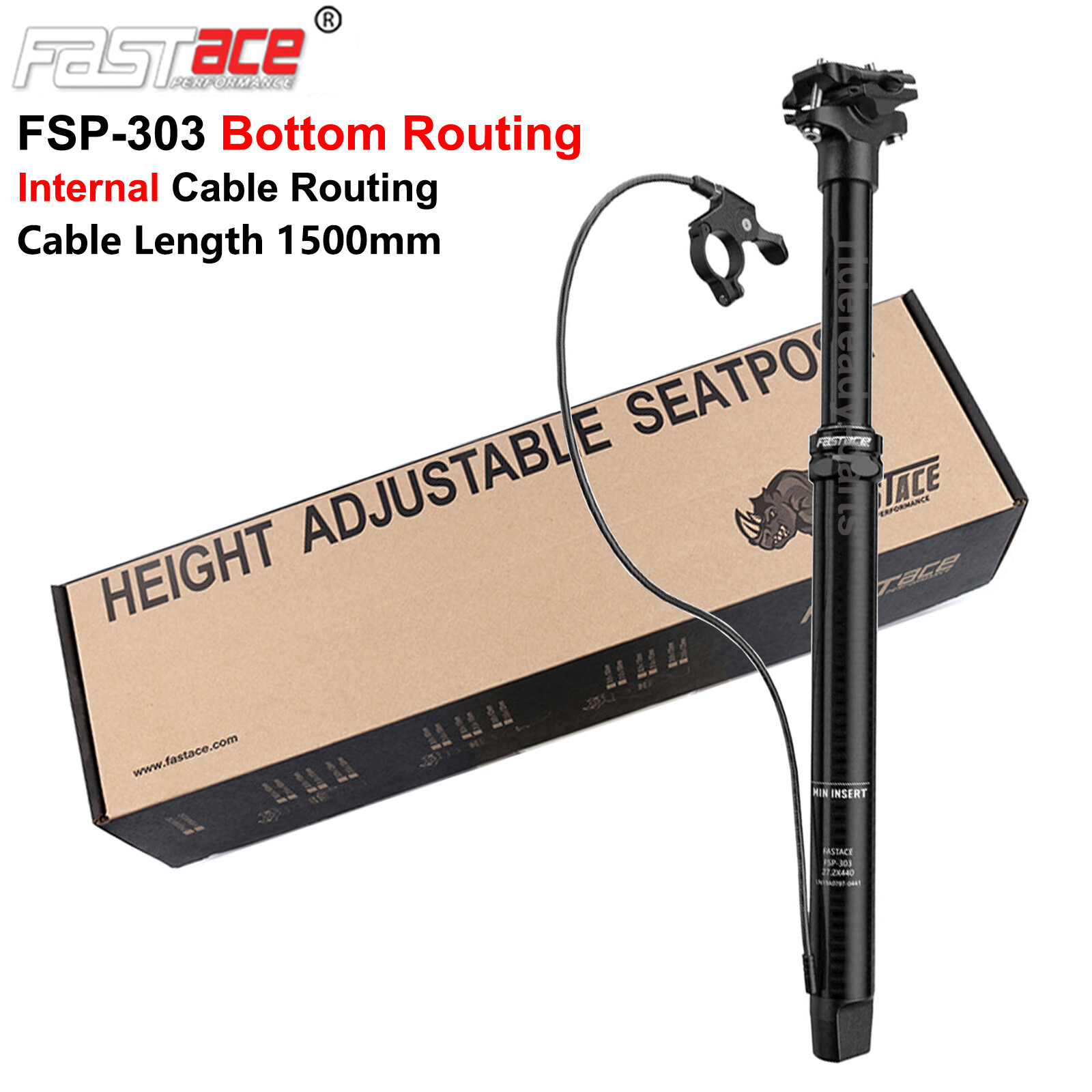 FASTace Bike Dropper Post Seatpost 27.2/30.9/31.6mm x 440 Remote External Cable - Picture 19 of 19