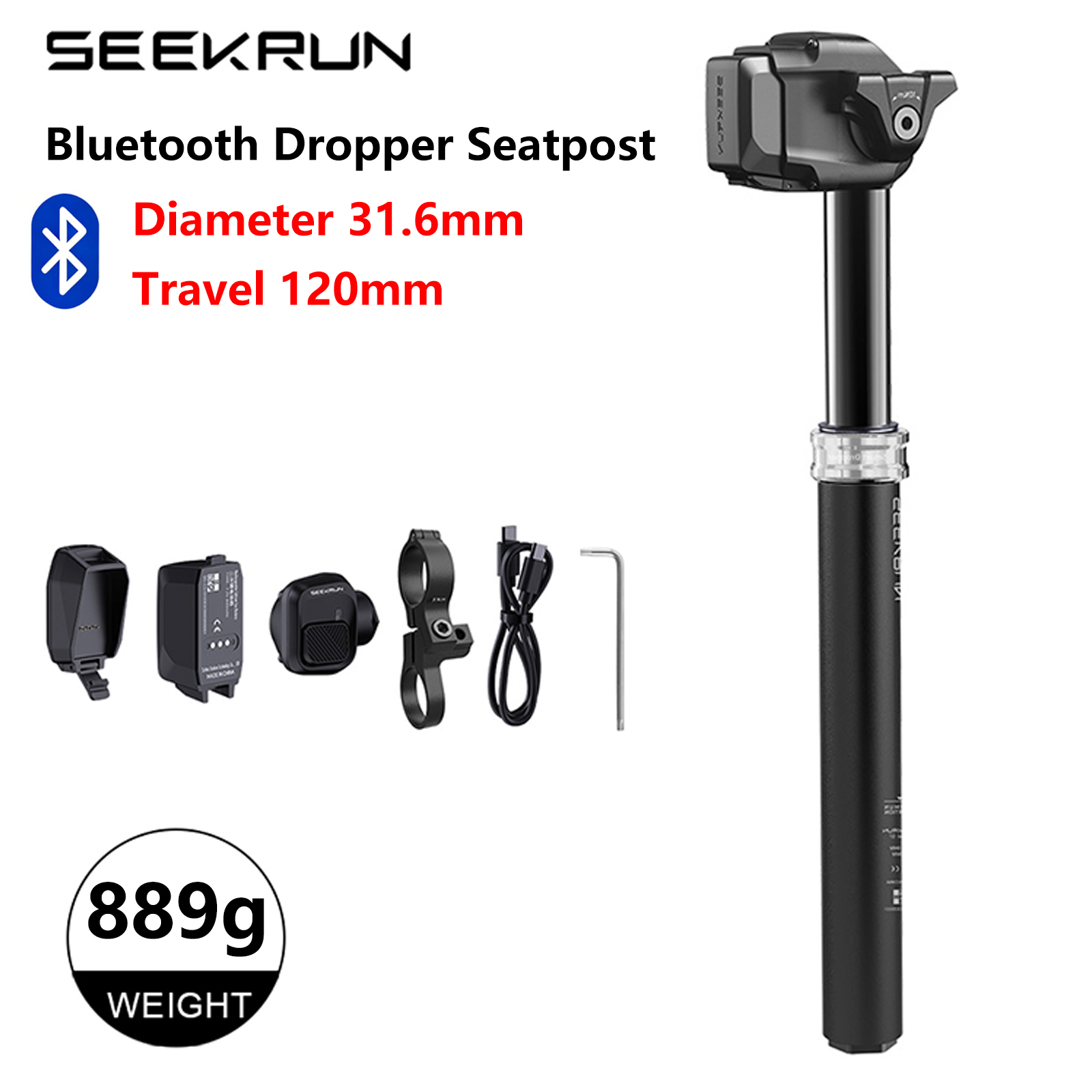 SEEKRUN S7 Wireless Dropper Seatpost Bicycle Bluetooth Seat 