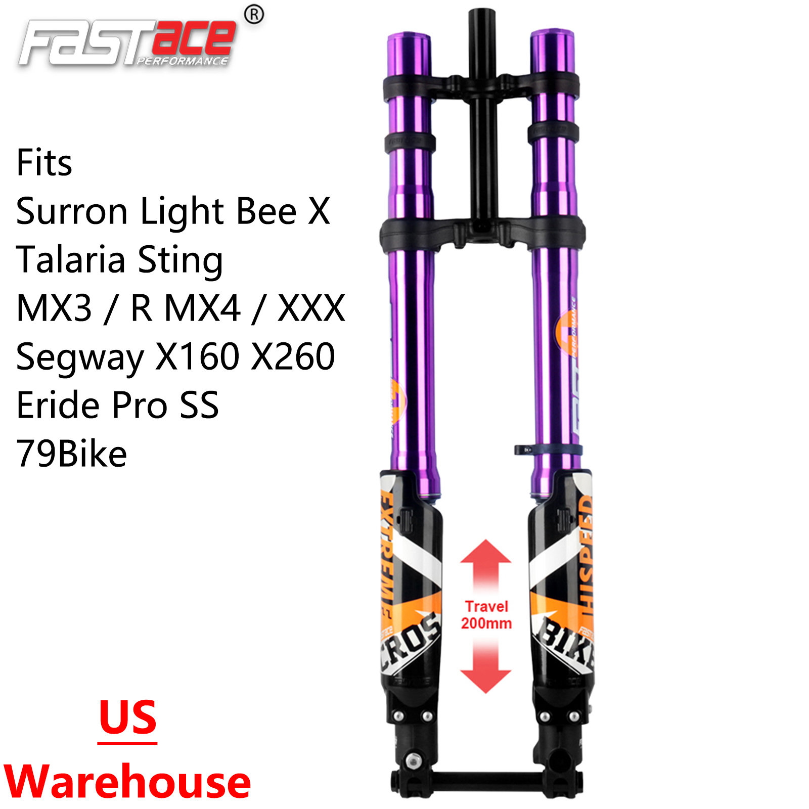 FASTace ALX13RC Front Fork Suspension 60lbs for Surron Light Bee X Eride Pro SS