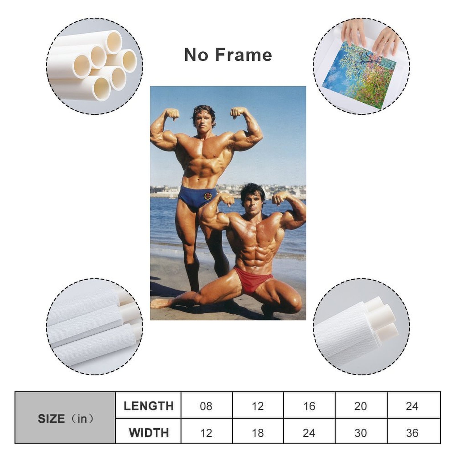 Arnold Poster Schwarzenegger Franco Columbu Pose Canvas Wall Painting Print - Picture 11 of 12