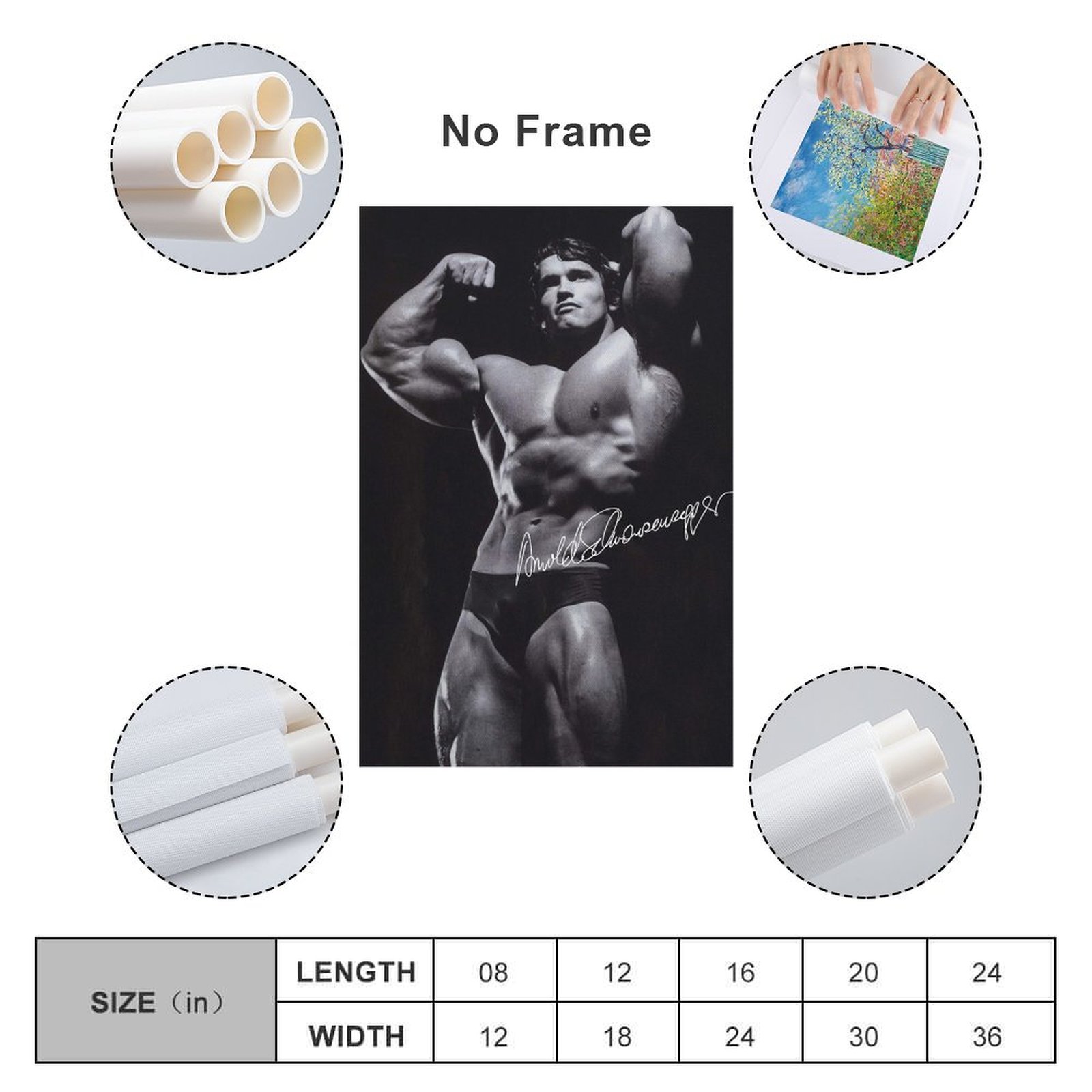 Arnold Poster Schwarzenegger bodybuilding muscle Canvas Art Wall Painting Print - Picture 11 of 12