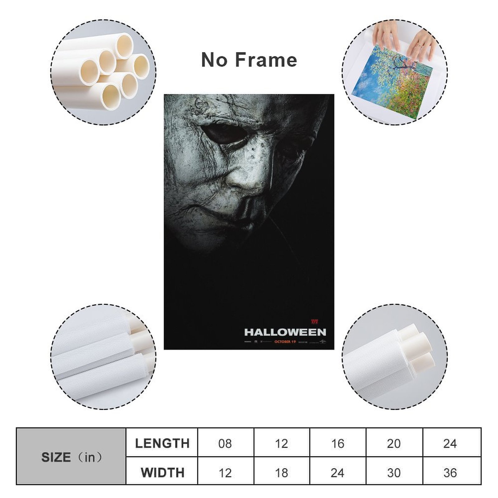 Halloween Michael Myers Movie Canvas Art Wall Painting Poster Decor - Picture 11 of 12