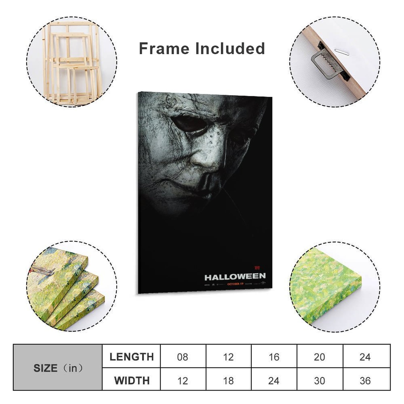 Halloween Michael Myers Movie Canvas Art Wall Painting Poster Decor - Picture 12 of 12
