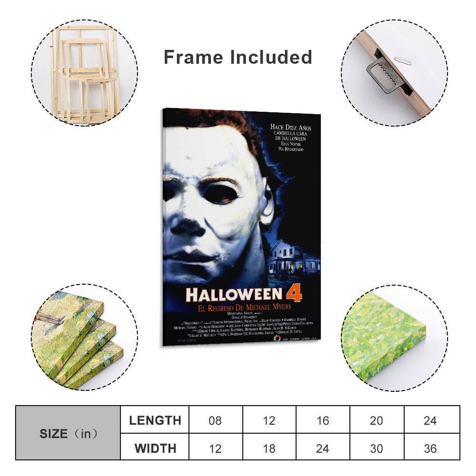 Halloween Michael Myers Canvas Art Wall Painting Poster Decor - Picture 12 of 12