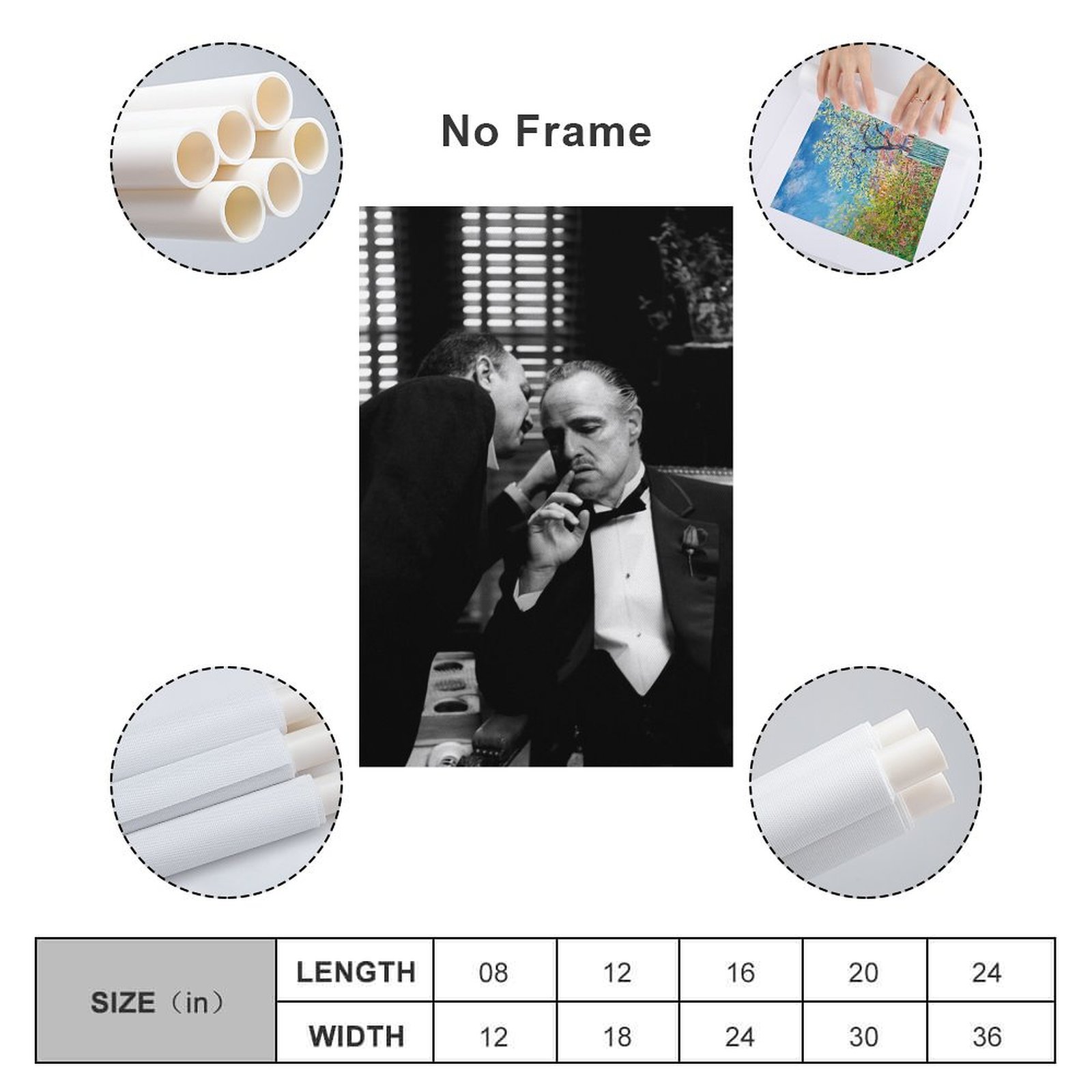 Vintage Movie Posters The Godfather Canvas Painting Wall Art Home Dec