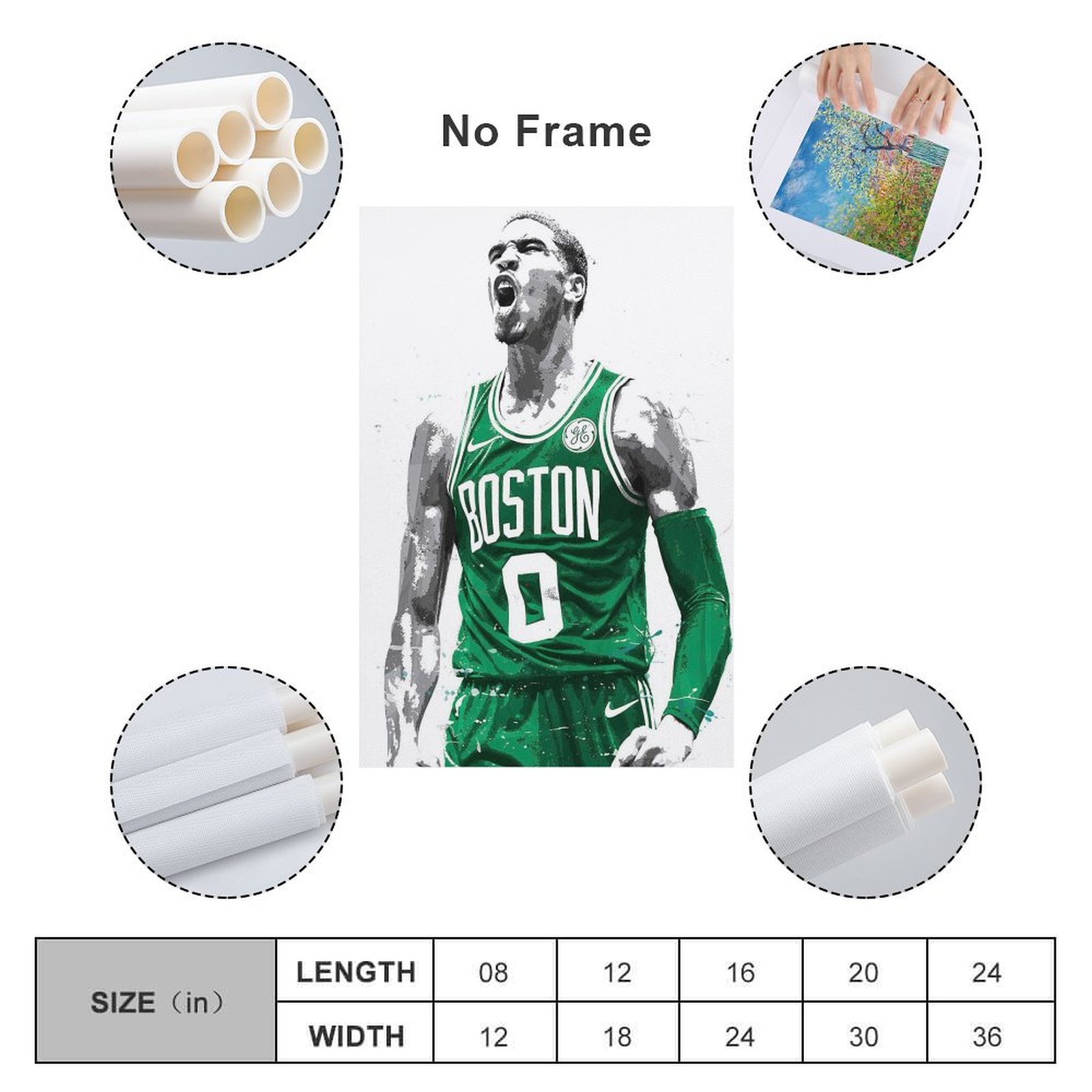 Jayson Tatum Boston Celtics Leinwandbild Wandbild Poster Druck Deko - Bild 9 von 10