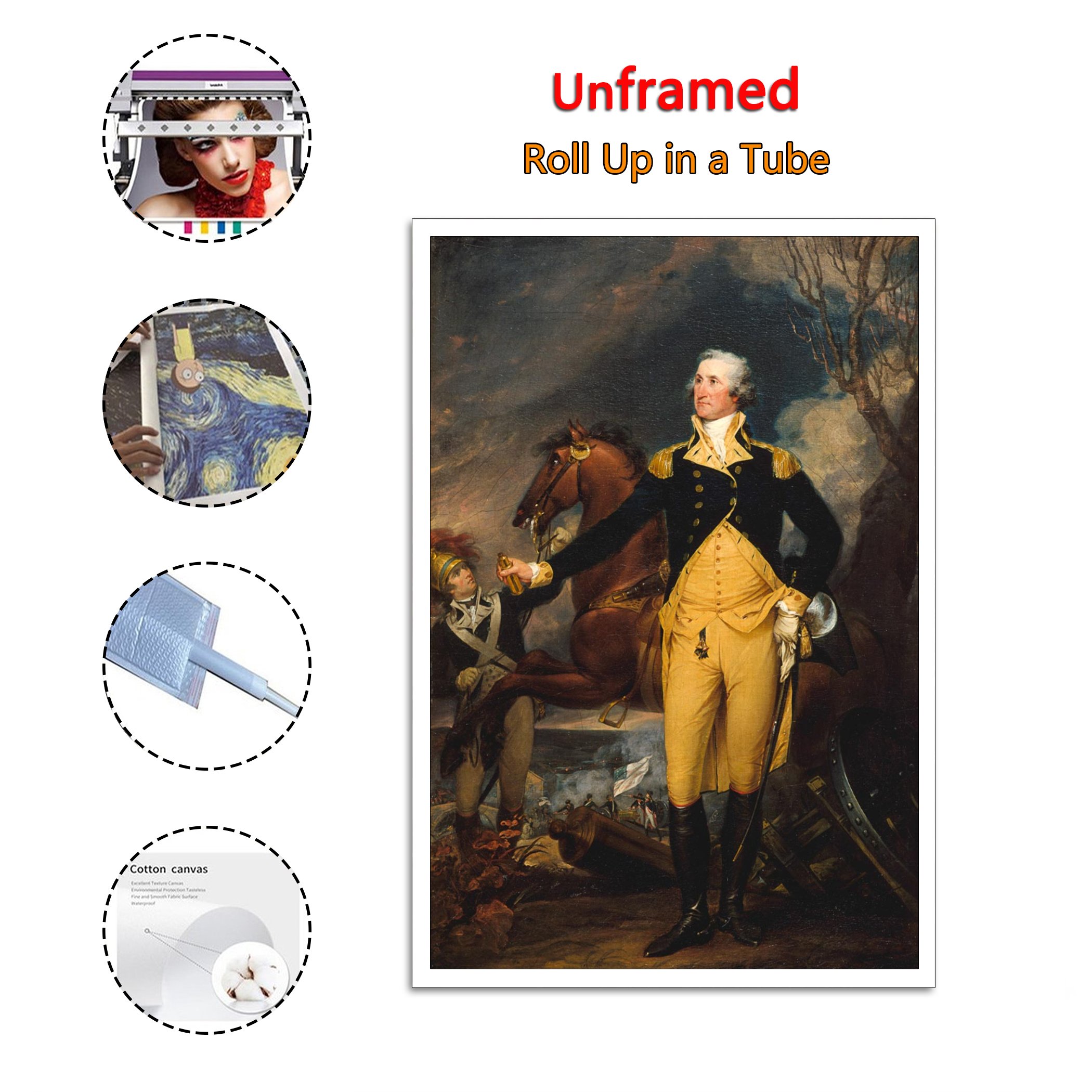 Washington before the Battle of Canvas Art Wall Painting Poster Print Decor - Picture 7 of 8