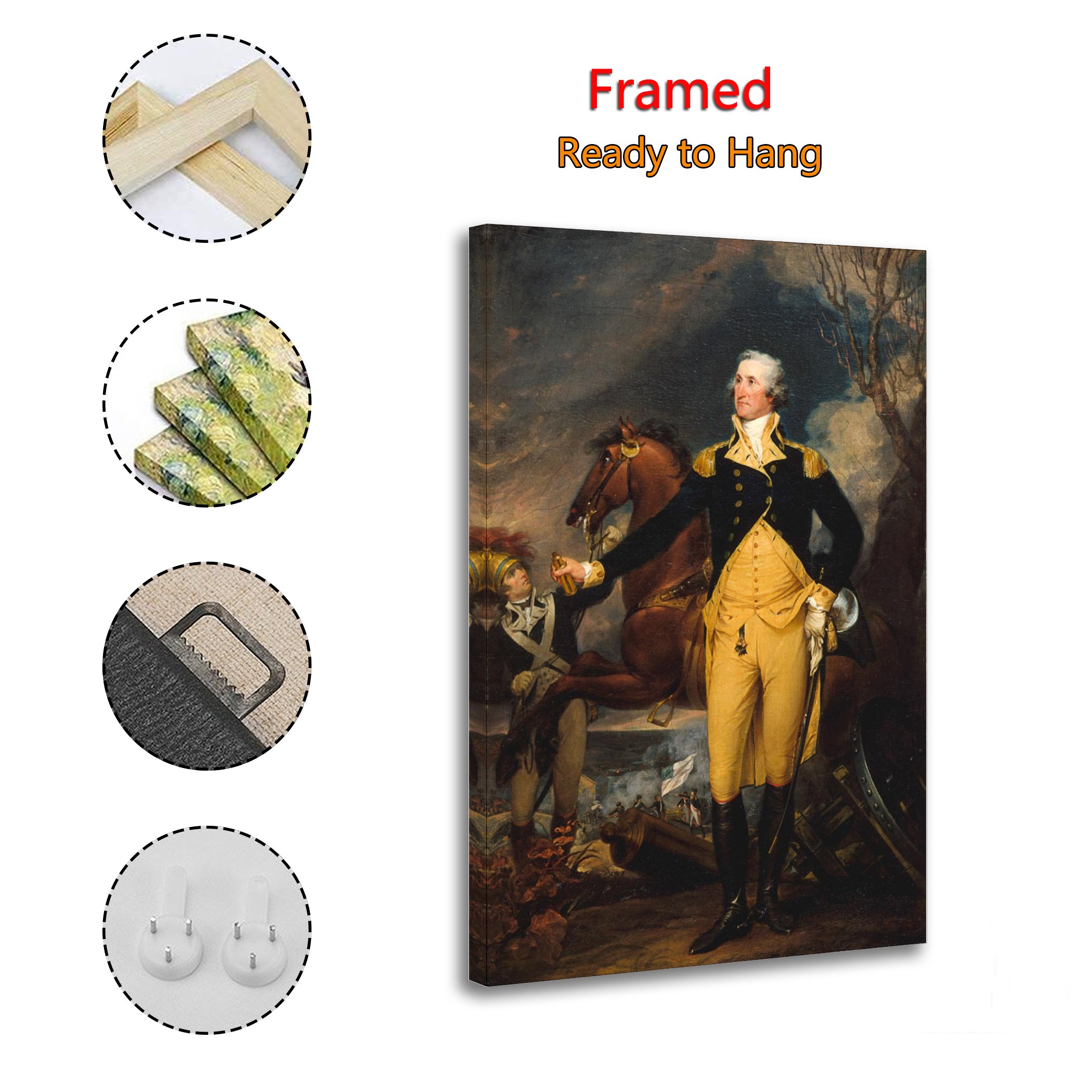 Washington before the Battle of Canvas Art Wall Painting Poster Print Decor - Picture 8 of 8