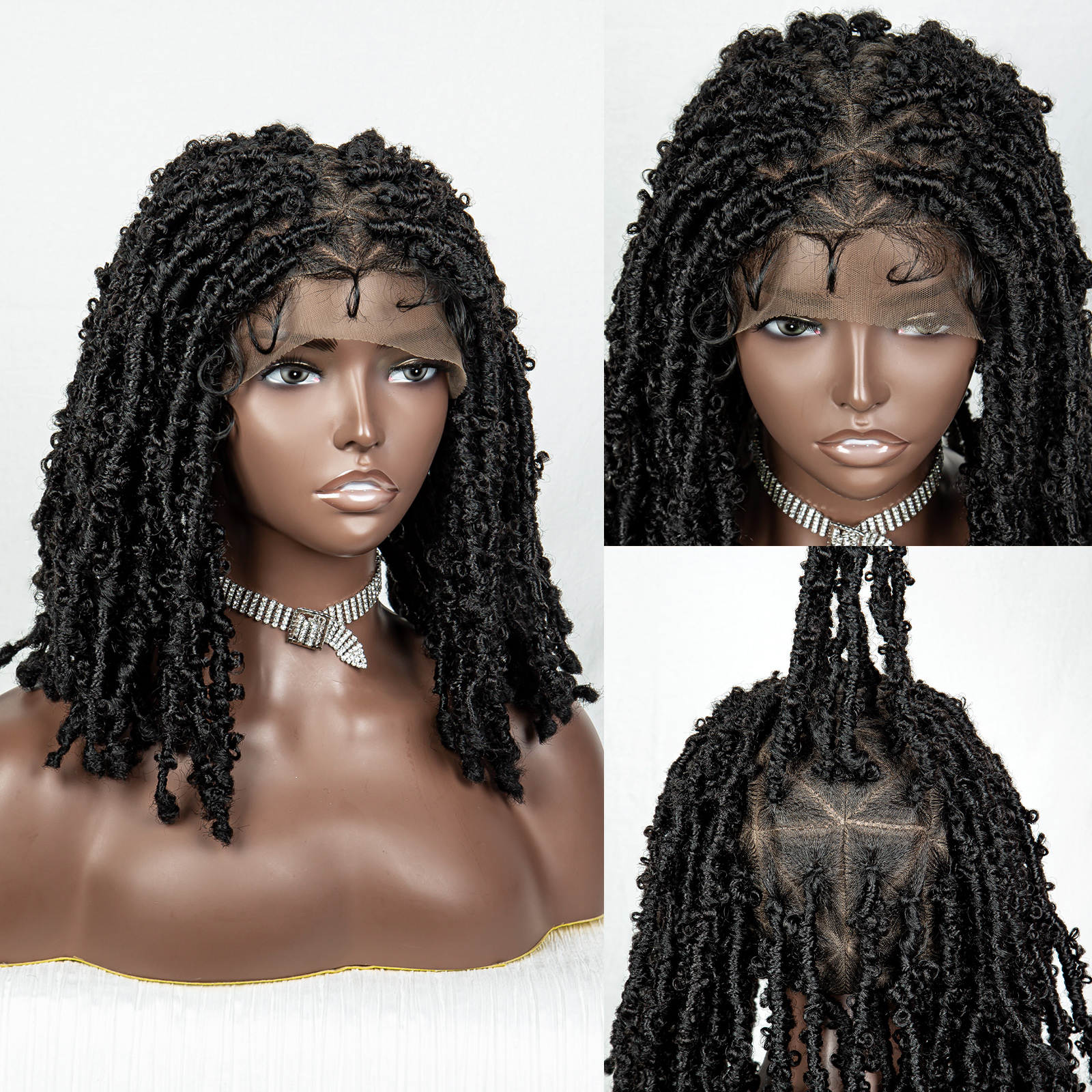 Full Lace Dreadlock Synthetic Braided Wig 14 Inches Box Braid Wig with Baby Hair - Picture 25 of 28