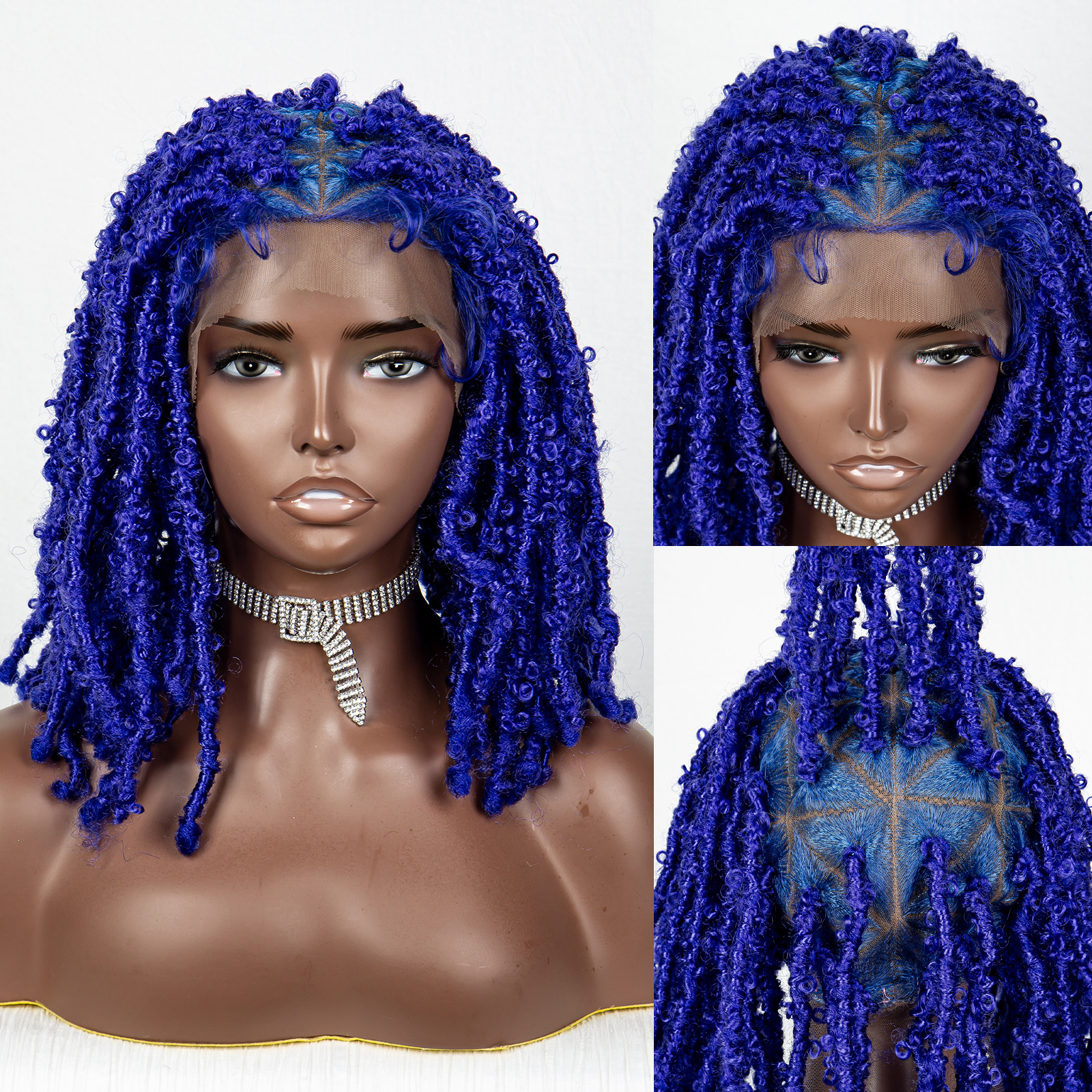 Full Lace Dreadlock Synthetic Braided Wig 14 Inches Box Braid Wig with Baby Hair - Picture 26 of 28
