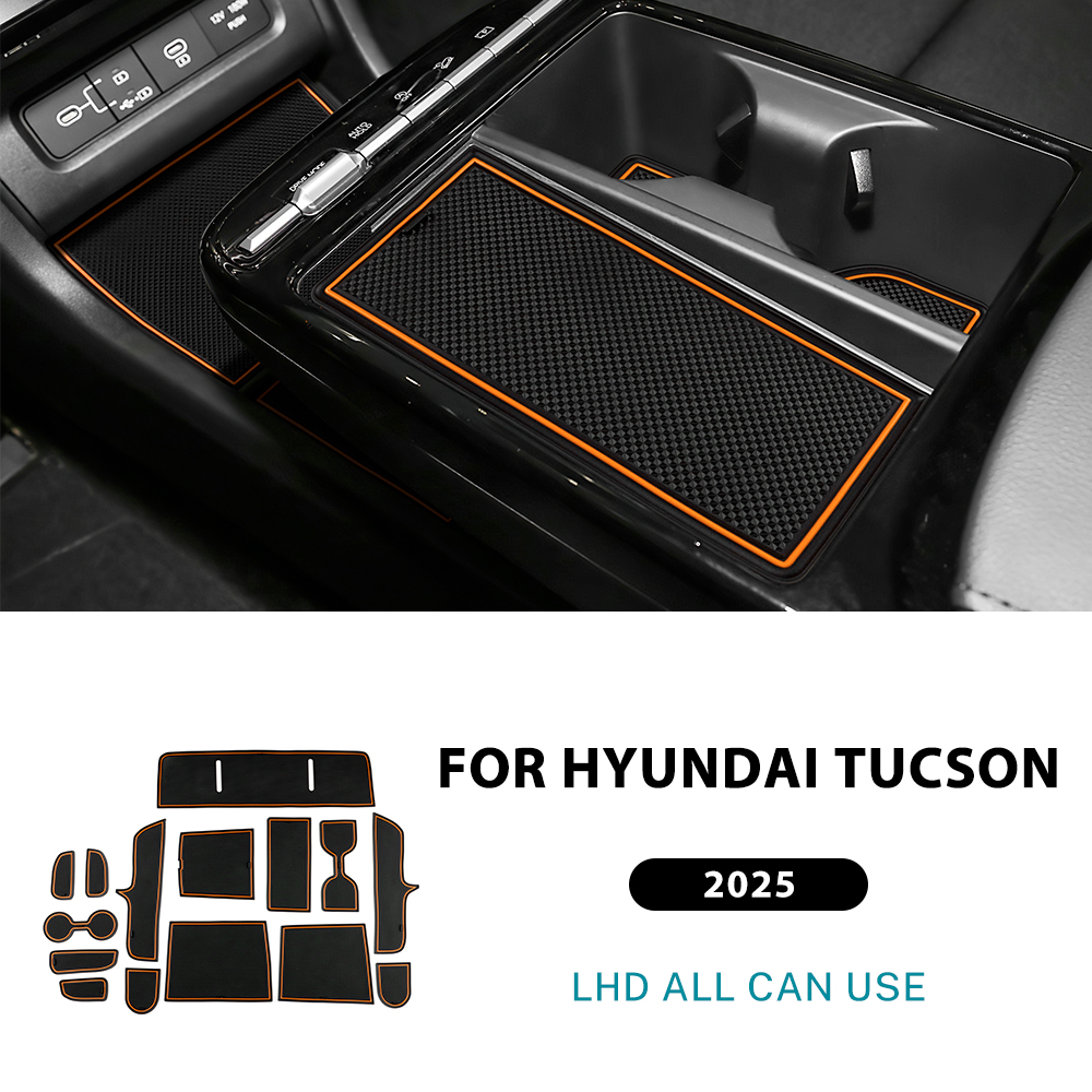 Car Interior Anti-Slip Slot Pad Mat Trim Latex Black For Hyundai Tucson 2025 - Bild 19 von 19