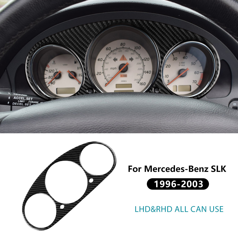 For Benz SLK R170 1996-2003 Car Speedometer Frame Sticker Trim Real Carbon Fiber