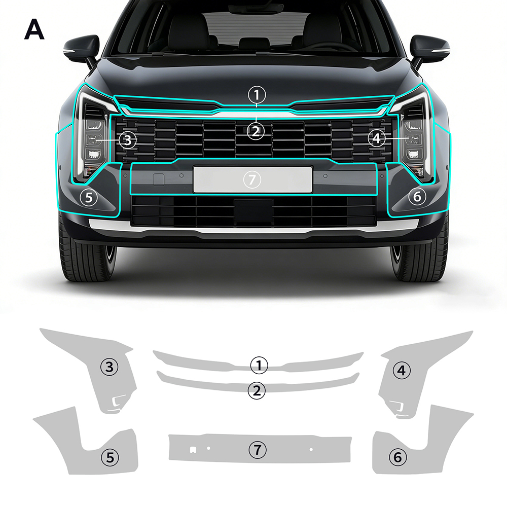 For Kia Sportage 2026-2027 Car Front Bumper Precut Paint Protection Film TPU PPF