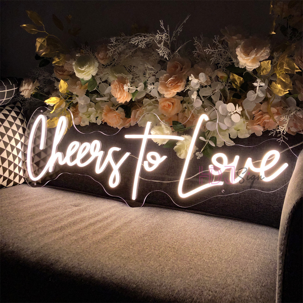 Neon Lights Cheers To Love Led Neon Sign Aesthetic Room Decor