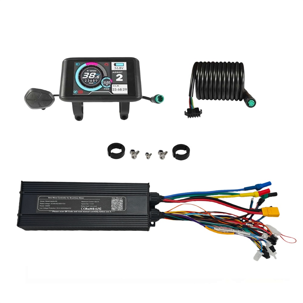 48V 60V 72V 60A 3000W 18MOSFET Sine Ware Controller with Color Display LCD