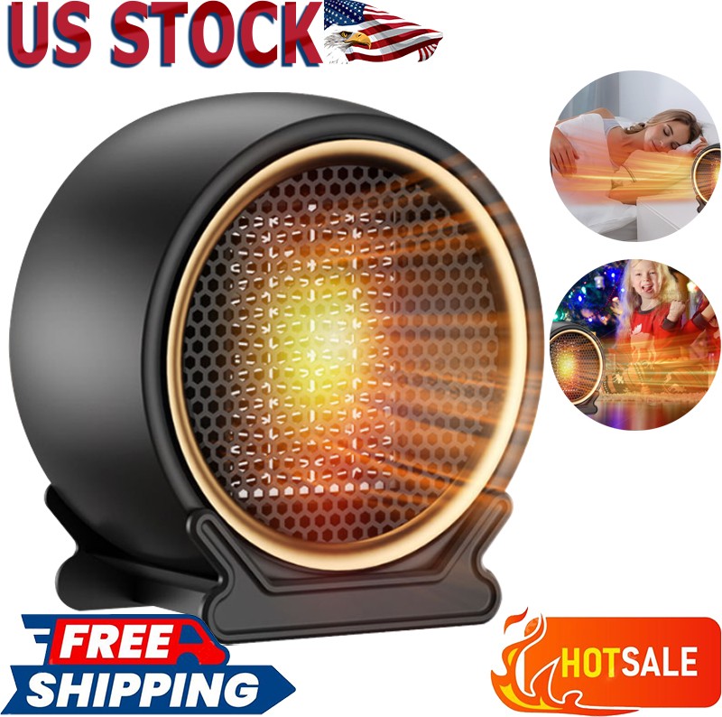 Electric Space Heater Low Energy 1200W Ceramic Fast Heating Fan Heater Portable