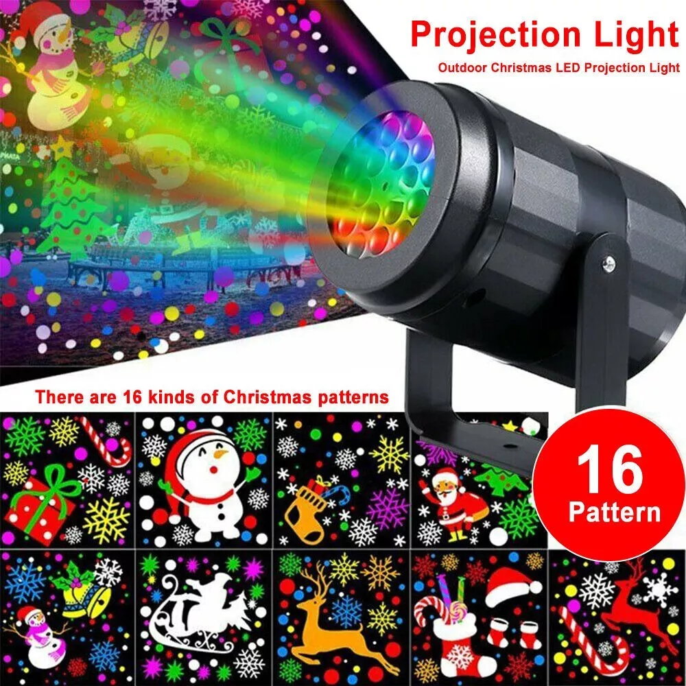 LED Christmas Projector Laser Light Landscape Party Snow Lamp RGB Fast Shipping