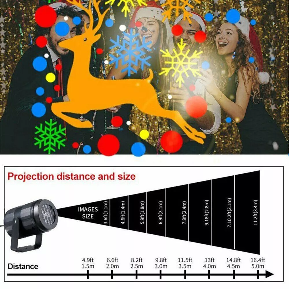 LED Christmas Projector Laser Light Landscape Party Snow Lamp RGB Fast Shipping