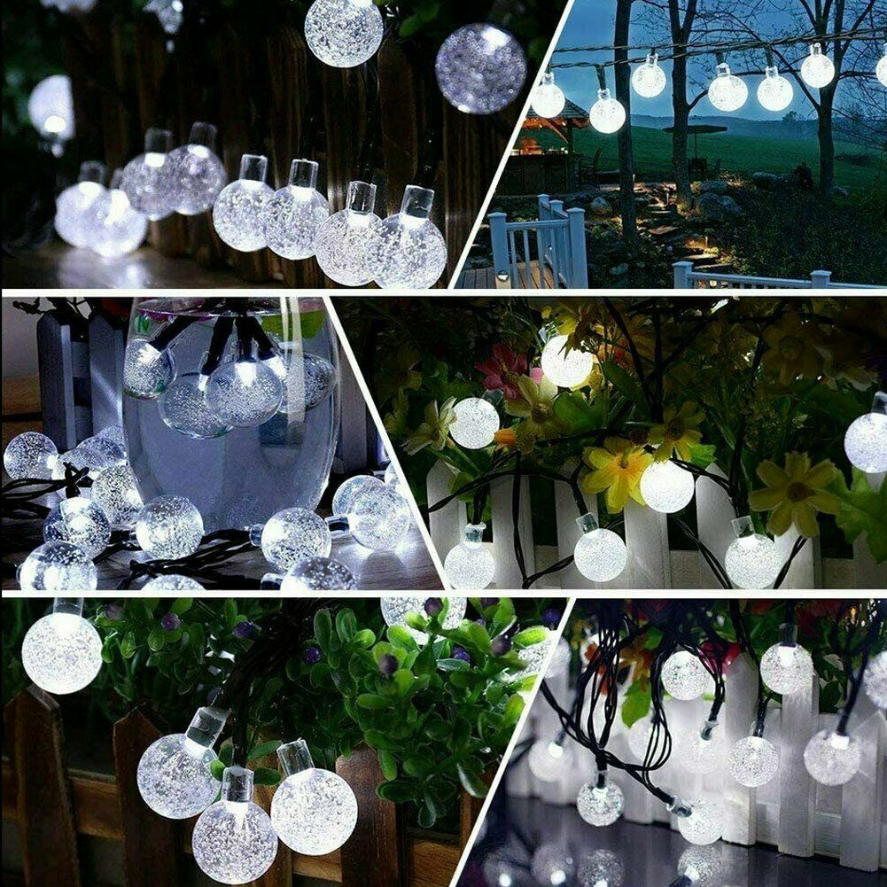 Solar String Lights Outdoor 50 LED 8 Modes Waterproof Patio Light for Garden