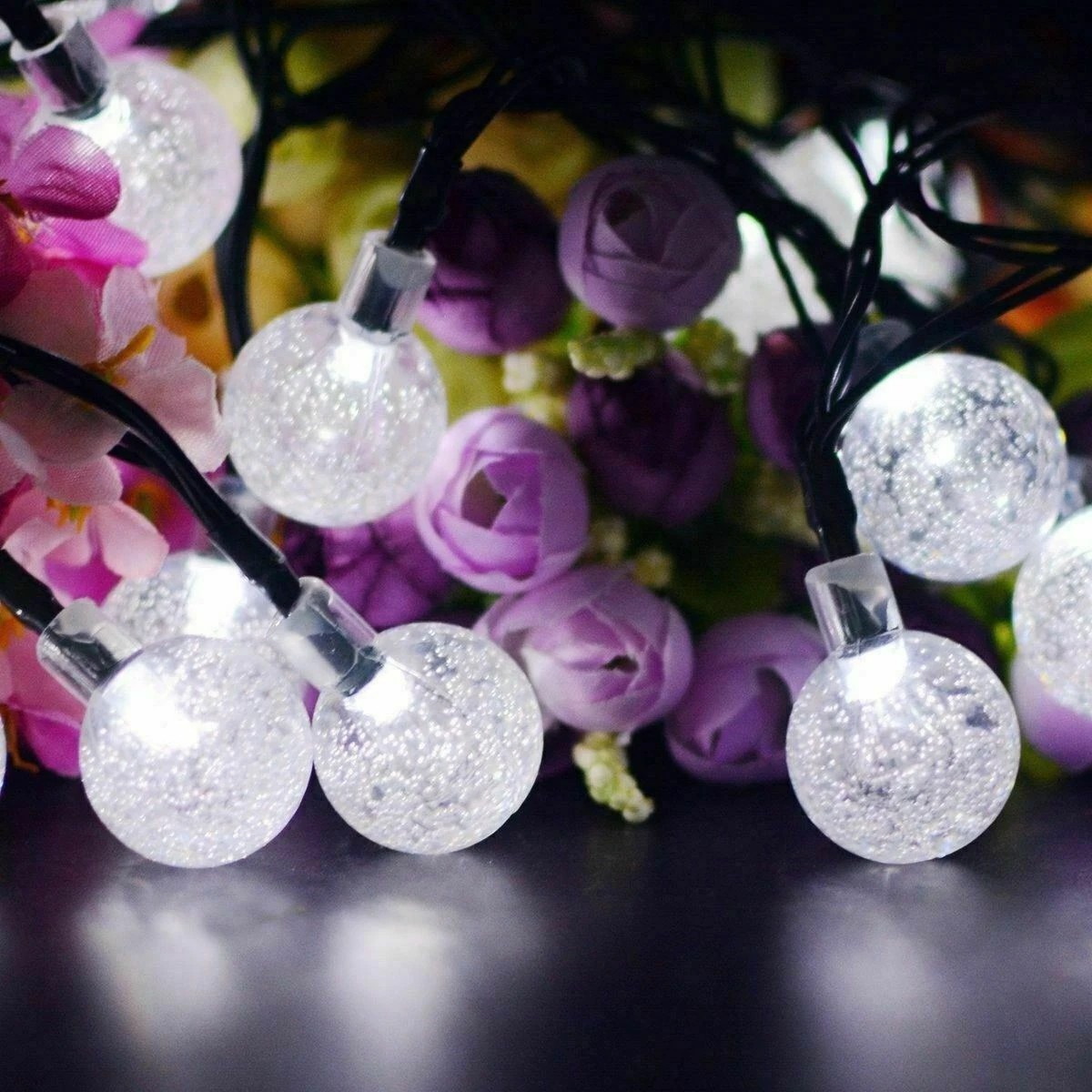 Solar String Lights Outdoor 50 LED 8 Modes Waterproof Patio Light for Garden