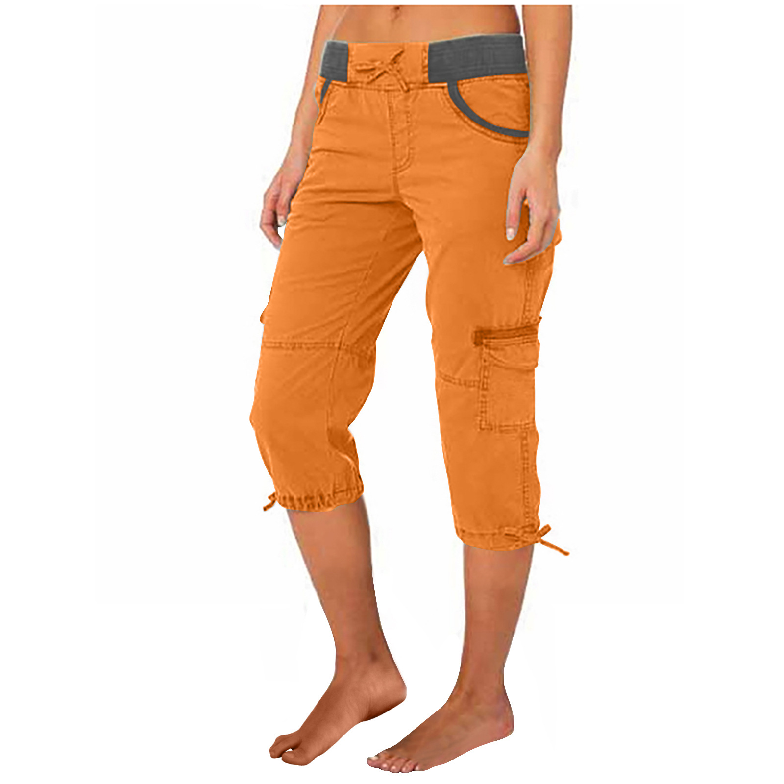 Womens Joggers Capri 3/4 Crop Trousers Casual Jogging Ladies Bottoms Cargo Pants