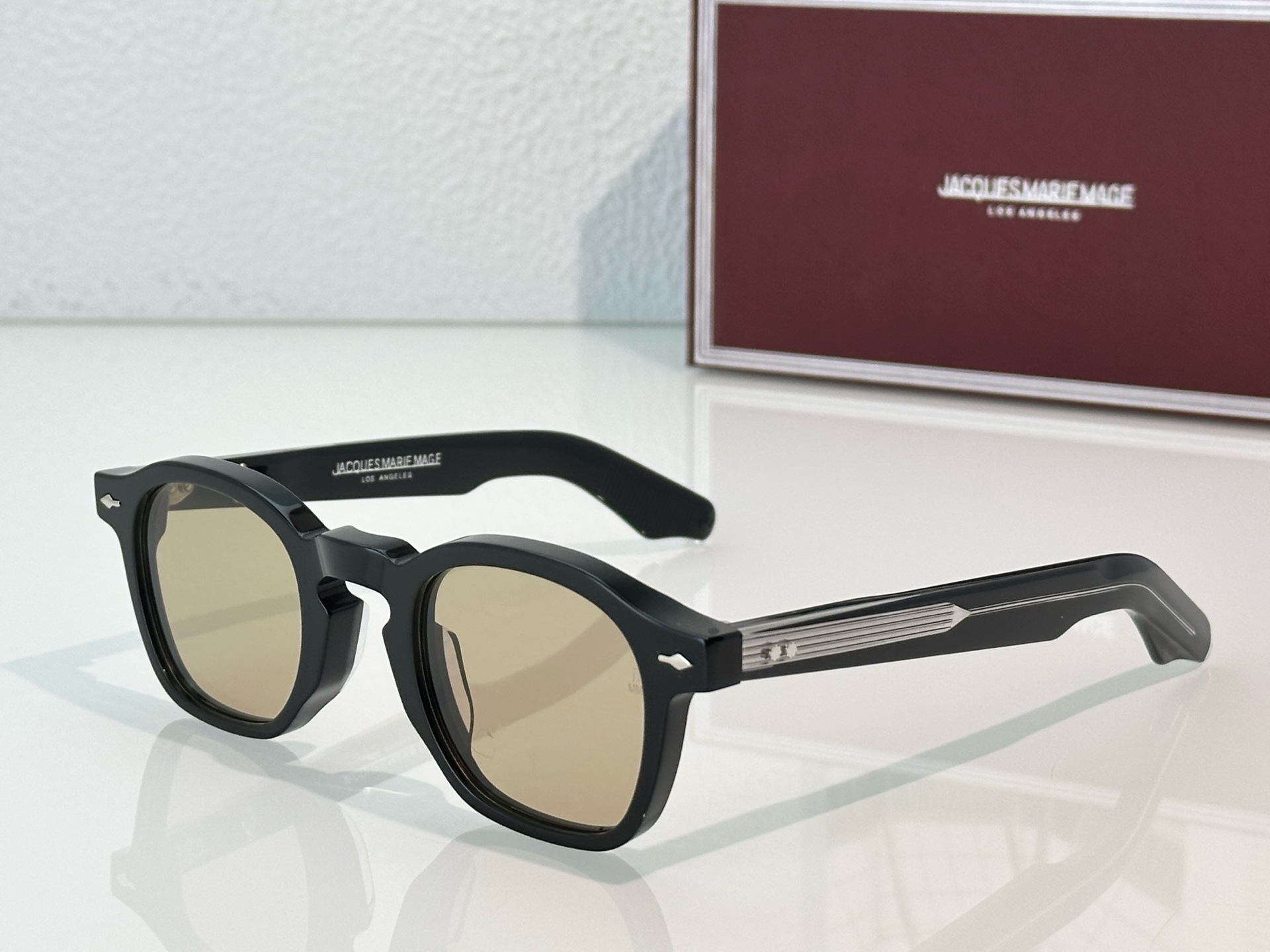 Caramel Frame Blue Lenses ZEPHIRIN Sunglasses JACQUES MARIE MAGE 44-25 Vacation# - Picture 26 of 39