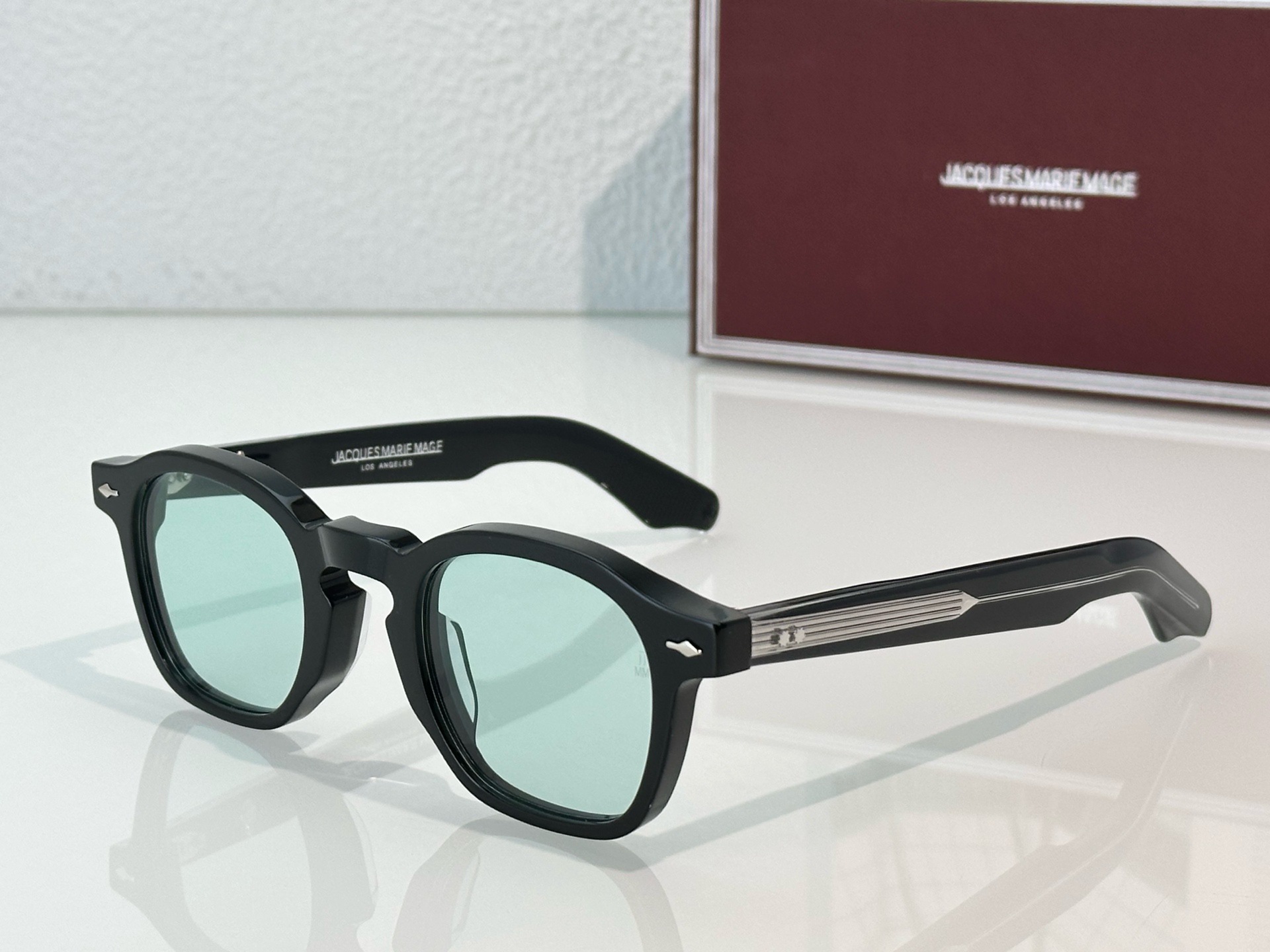 Caramel Frame Blue Lenses ZEPHIRIN Sunglasses JACQUES MARIE MAGE 44-25 Vacation# - Picture 36 of 39