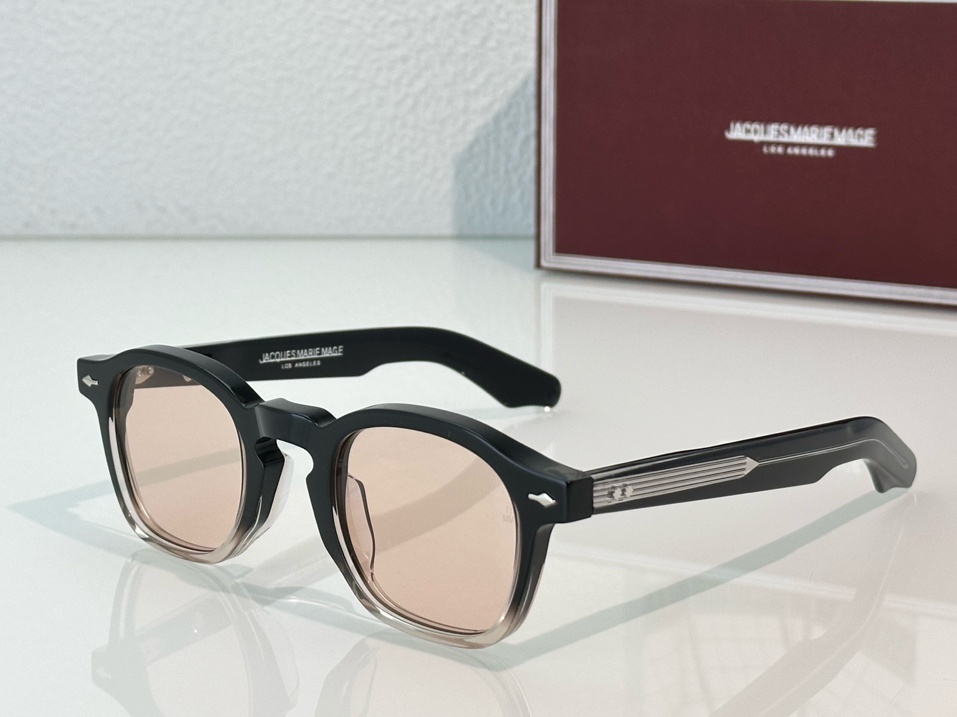 Caramel Frame Blue Lenses ZEPHIRIN Sunglasses JACQUES MARIE MAGE 44-25 Vacation# - Picture 37 of 39