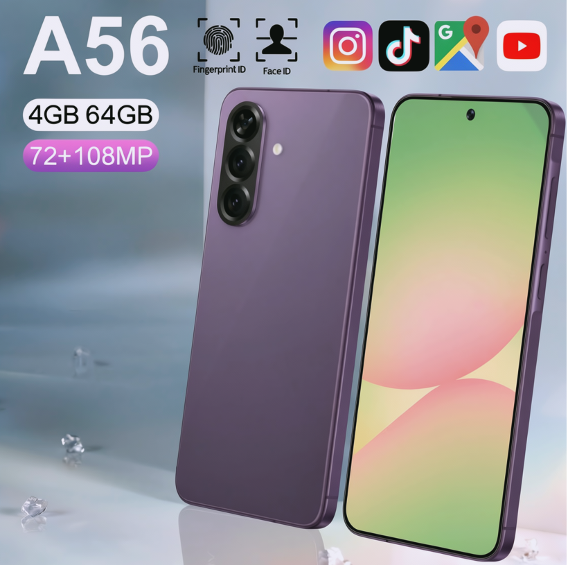 A56 Unlocked Cell Phone 7.3 Inch Large Screen 108MP Camera Dual SIM 5G LTE
