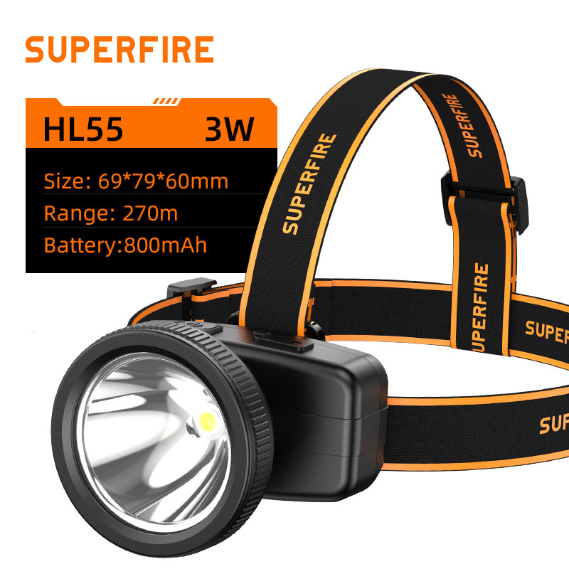 SUPERFIRE LED Headlight Rechargeable Headlamp Portable Super Bright Work Light