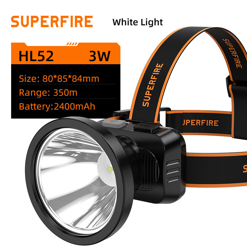 SUPERFIRE LED Headlight Rechargeable Headlamp Portable Super Bright Work Light