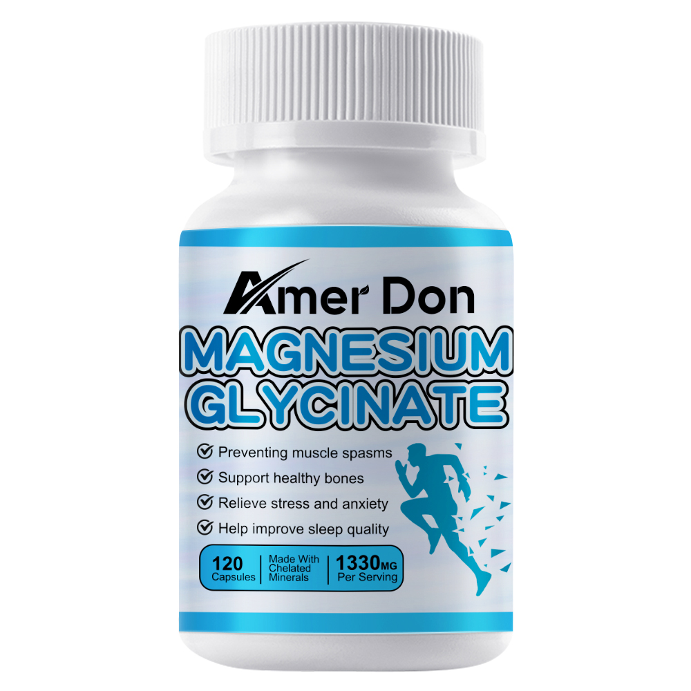 Magnesium Glycinate Chelated Magnesium Bisglycinate 1330mg 30/120 Vegan Capsules